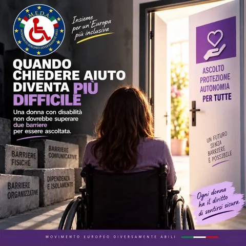 Grafica della campagna M.E.D.A. «Quando chiedere aiuto diventa più difficile»